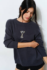 SORA MARTINI BEAD SWEATER - Trendy, Fun, Cozy: Charcoal / M