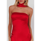 HALTER SATIN MAXI DRESS