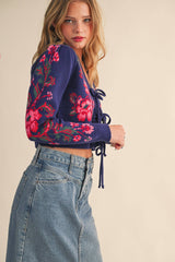 TIE-FRONT CARDIGAN: L