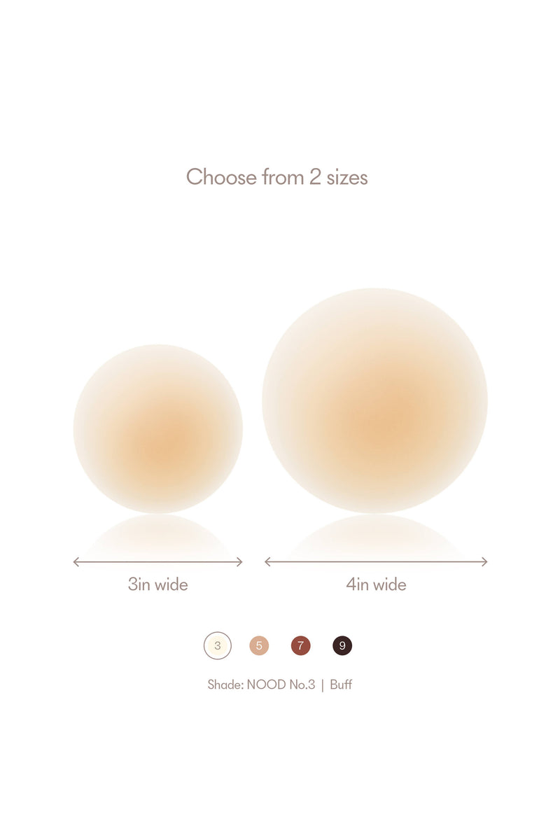 Grippies No-Show | NON-ADHESIVE Reusable Nipple Covers: No 5 Soft Tan / 3in.