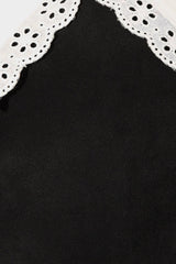 COLLARED SUEDE MINI DRESS S