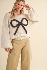 CHUNKY SWEATER TOP: MOCHA / S