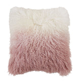 Ombre Lamb Fur Pillow: Natural / Polyester Insert / 20"
