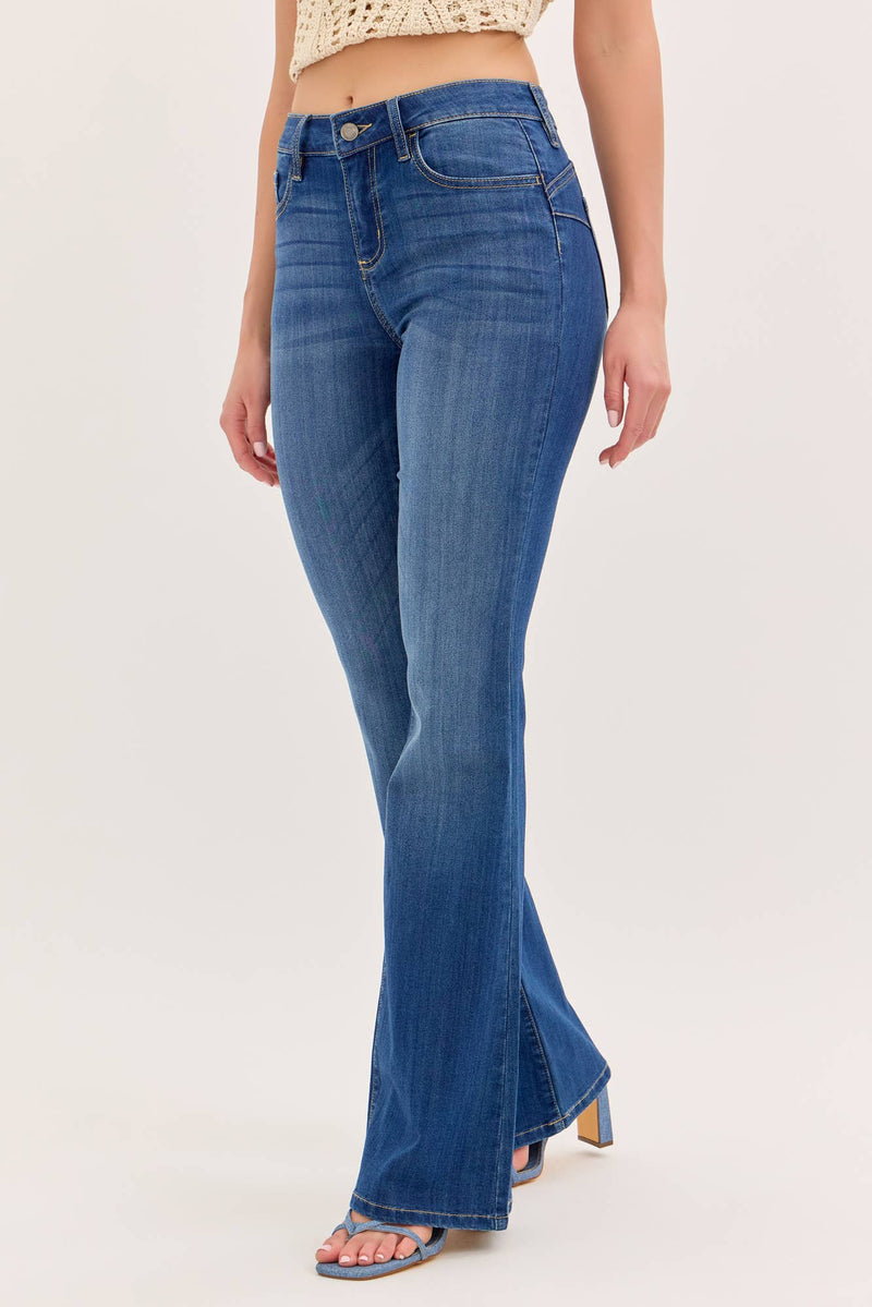 Mid Rise Curvy Fit Flare [Ab39484CRV-DK]: 9