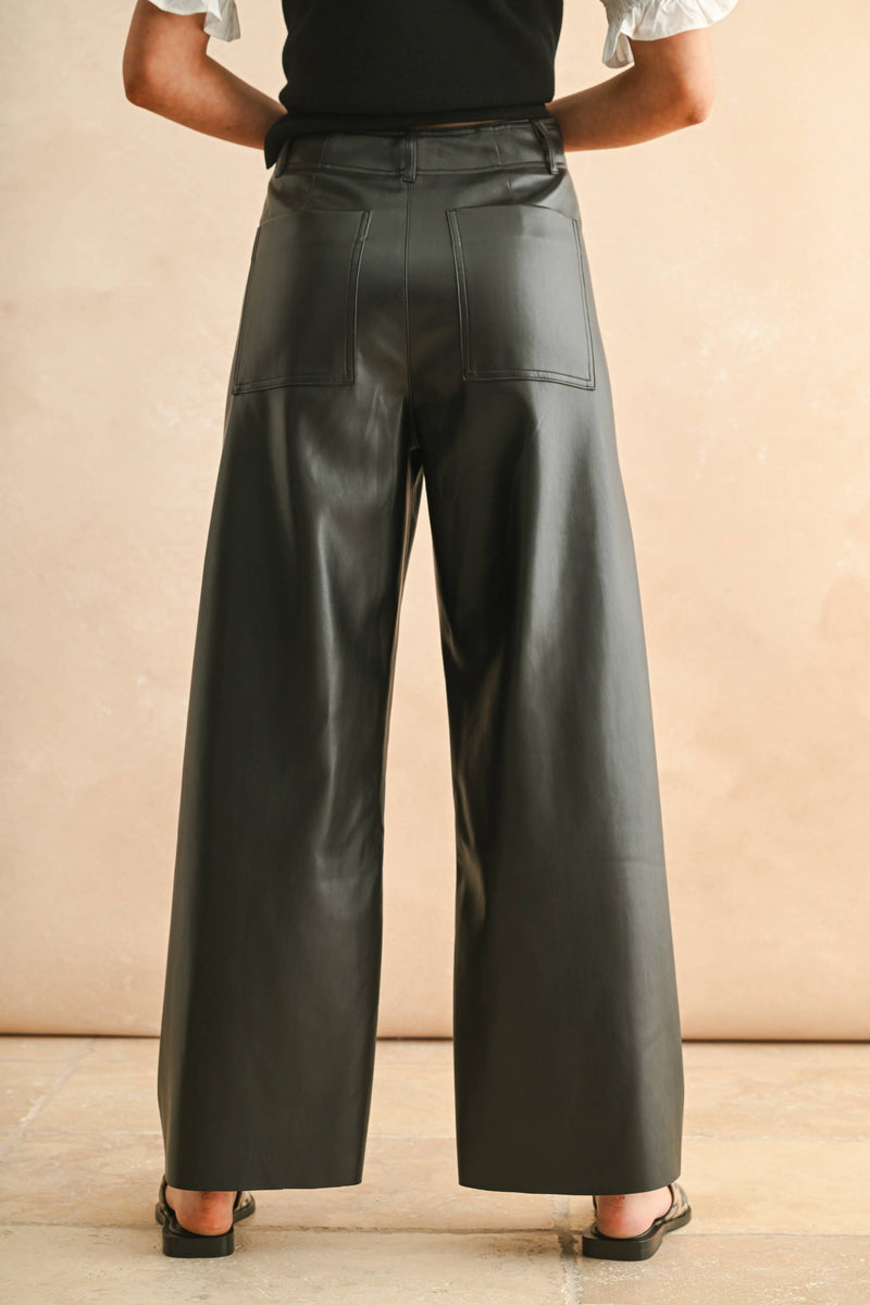 PLEATER WIDE STRAIGHT PANTS S