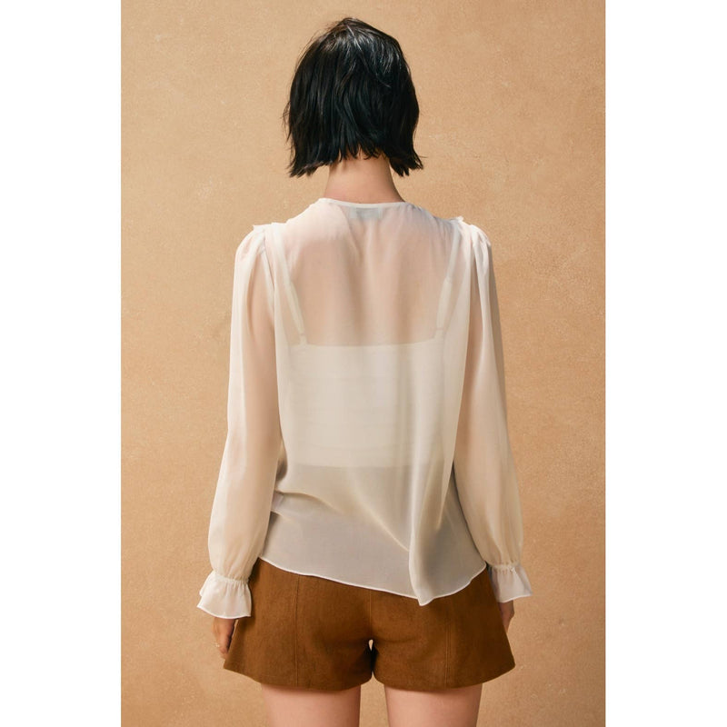 Erosion and Light Frilly Chiffon Blouse