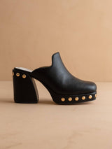 The Sierra | Black Platform Clog Mule: BLACK / 8.5