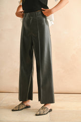 PLEATER WIDE STRAIGHT PANTS M
