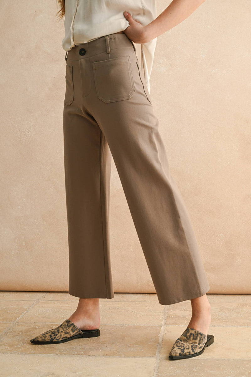 MMP1745   2 POCKETS PONTE PANTS: BLACK / L