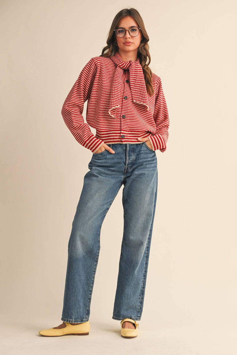 CARDIGAN: Red Burgundy / M