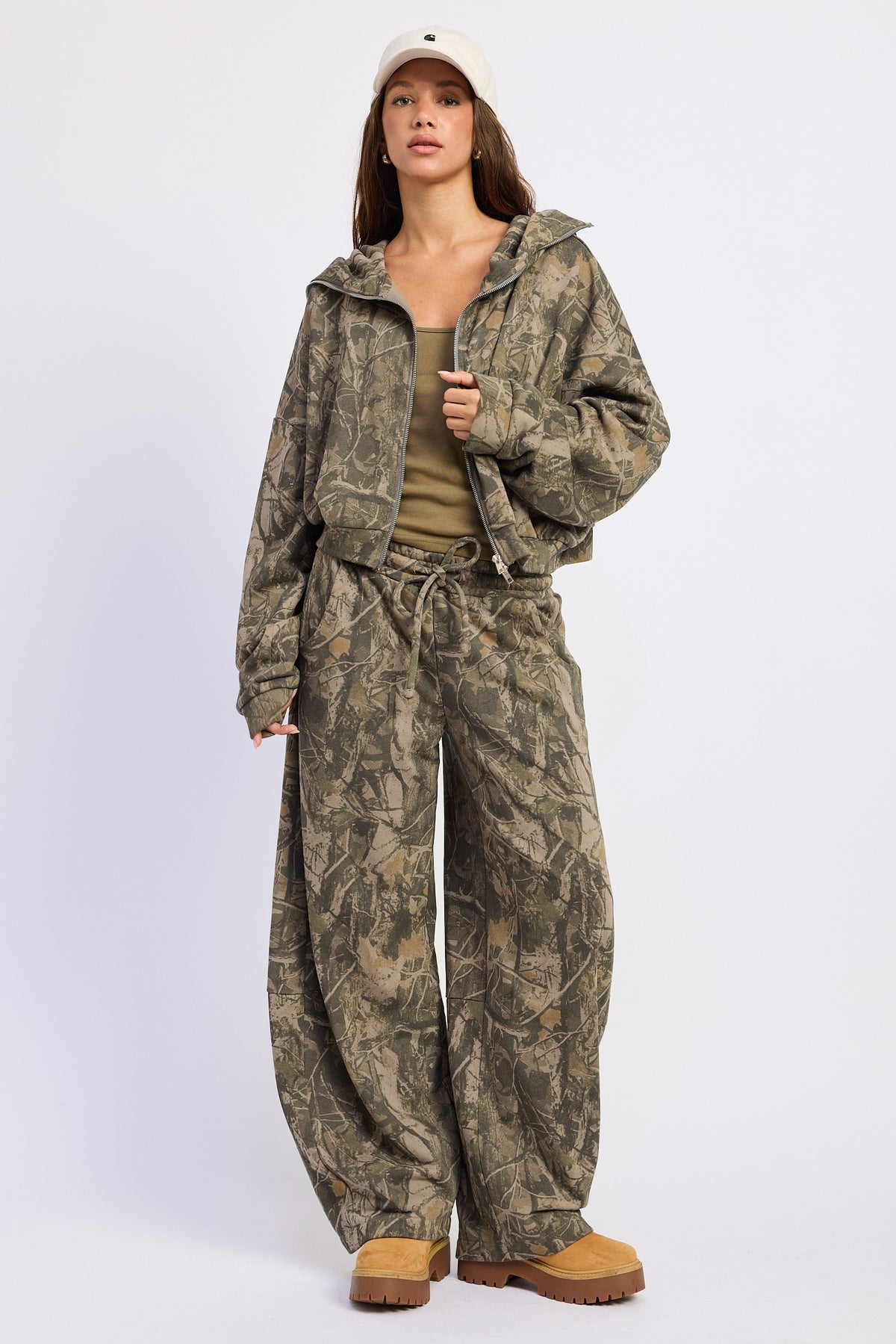 Camo Print Barrel Pants