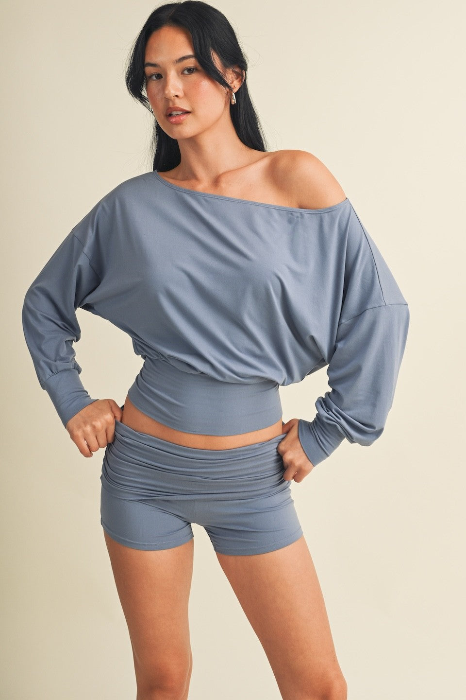 Soft Knit Off Shoulder Slouchy Top