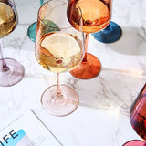 Colored Wine Glasses Pastel Large 6 Set Colors Crystal Glass