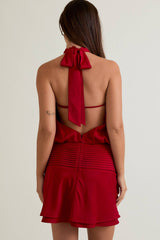 HALTER NECK MIDI DRESS L