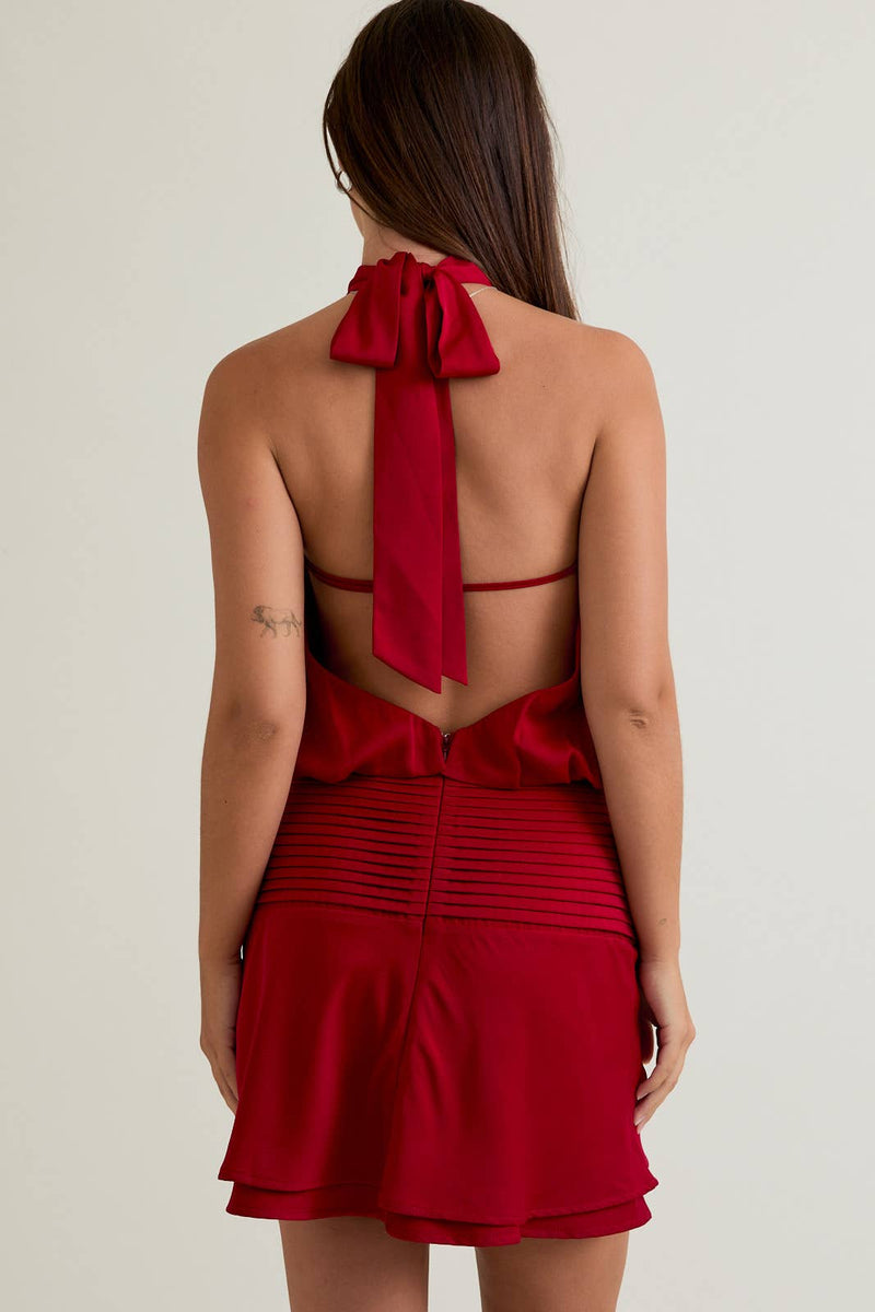 HALTER NECK MIDI DRESS L