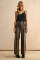 PLEATER WIDE STRAIGHT PANTS L