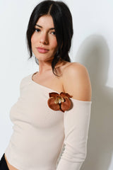 WINIFRED FLOWER TRIM TOP S