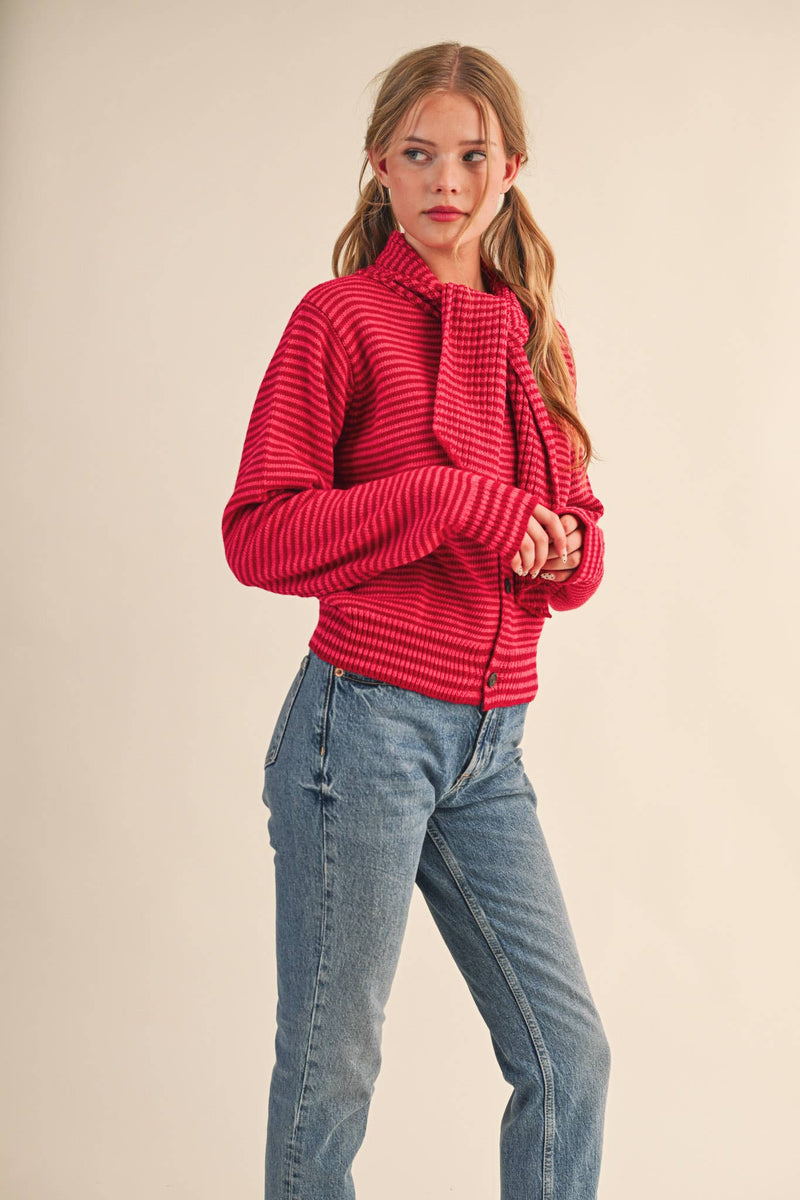 CARDIGAN: Red Burgundy / M