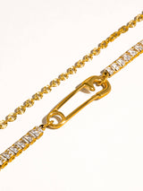 Acier 18K Gold Non-Tarnish Glam Rhinestone Clip Bracelet: Yellow Gold