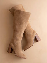 The Shiloh | Latte Knee High Block Heel Boot: LATTE / 9