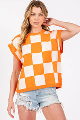 Checkered Game day Top L