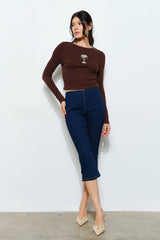COLLEEN ESPRESSO MARTINI BEADED TOP - Fun: Sand / L
