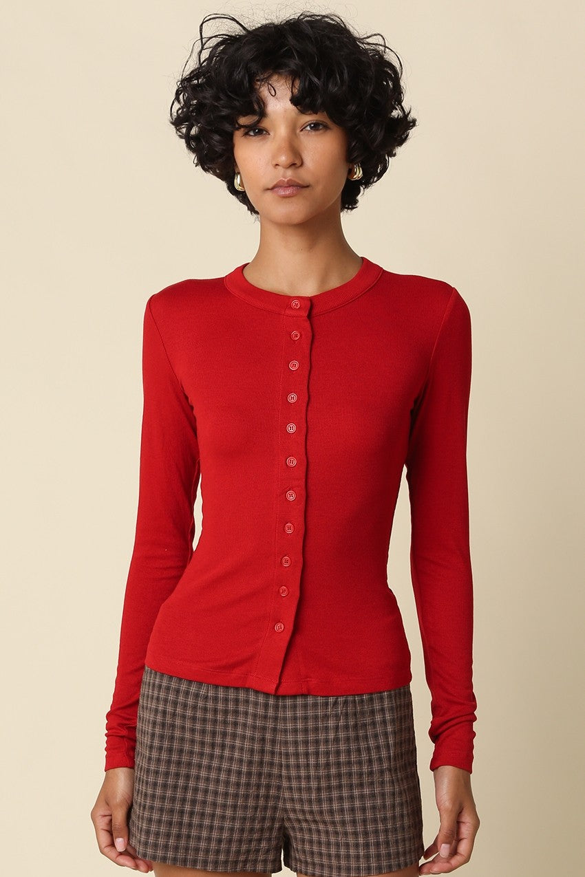 Carly Ribbed Cardigan Top
