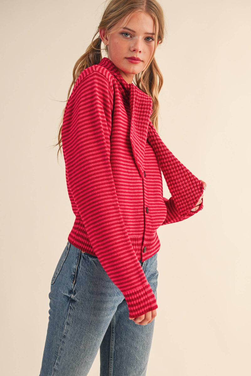 CARDIGAN: Red Burgundy / L