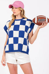 Checkered Game day Top L