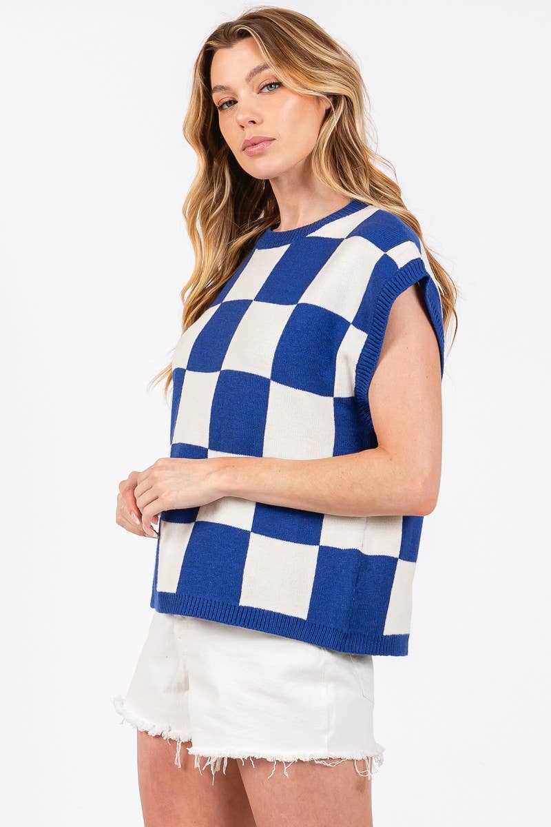 Checkered Game day Top L