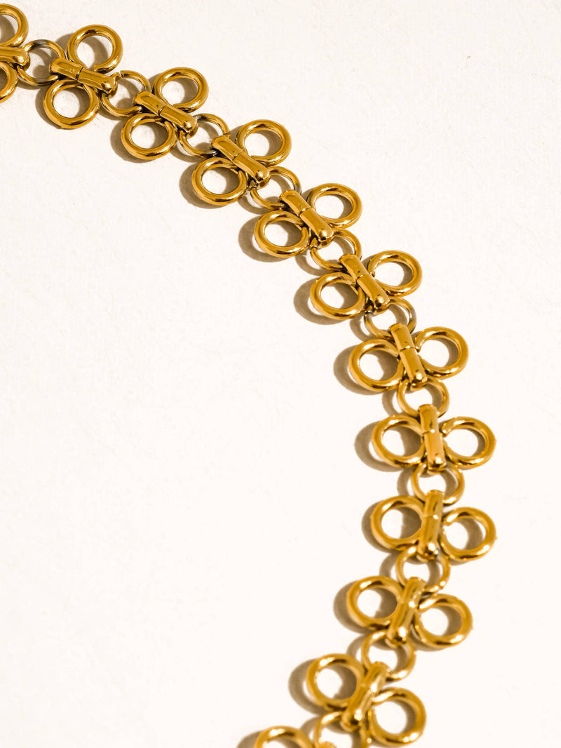 Ritza 18K Gold Non-Tarnish Patterned Choker: Yellow Gold