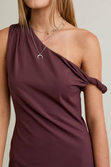 TWISTED SHOULDER DRESS: L