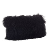 Mongolian Lamb Fur Pillow - Poly Filled: Oyster / Polyester Insert / 12"x20"
