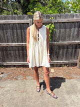 Ribbon Tie Sleeveless Dress