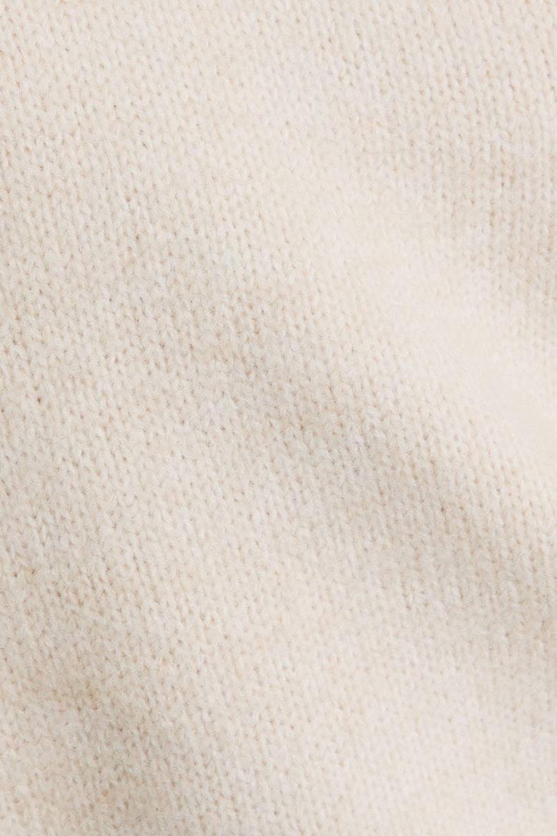 ASYMMETRICAL SWEATER TOP: CREAM / S