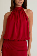 HALTER NECK MIDI DRESS S