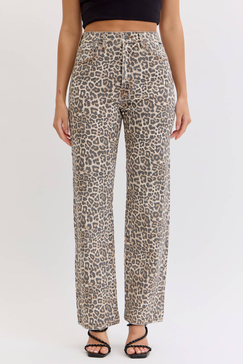 Leopard Super High Rise Dad Jean 7