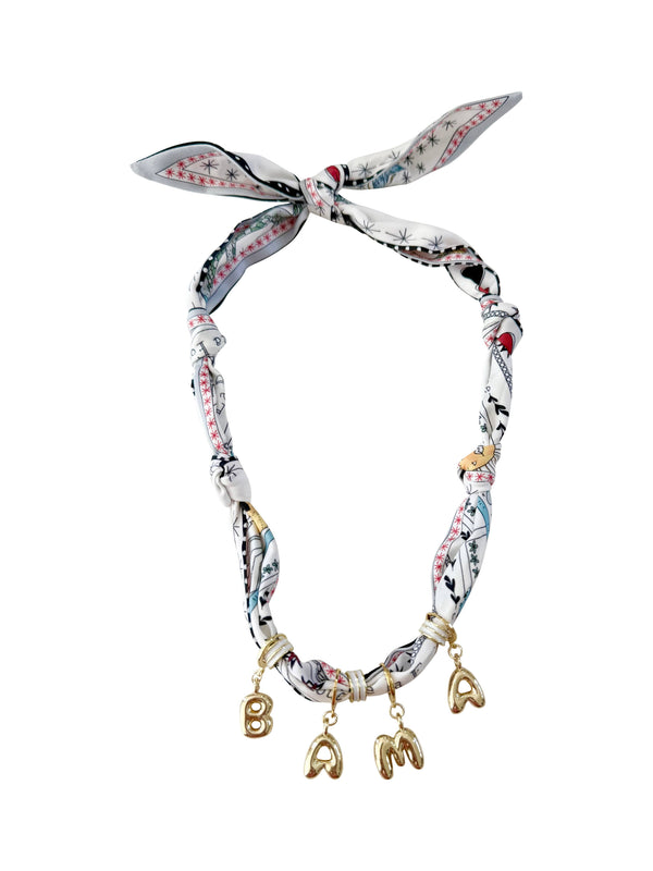 Bama Game Day Bubble Letter Scarf Necklace 