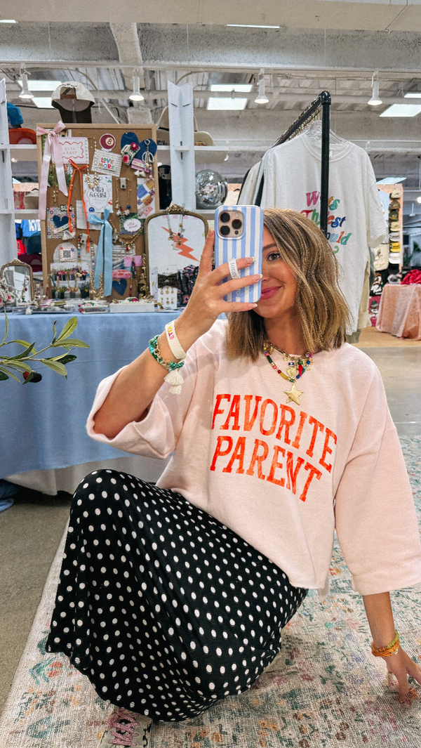 Favorite parent sweatshirt - pink/red: S