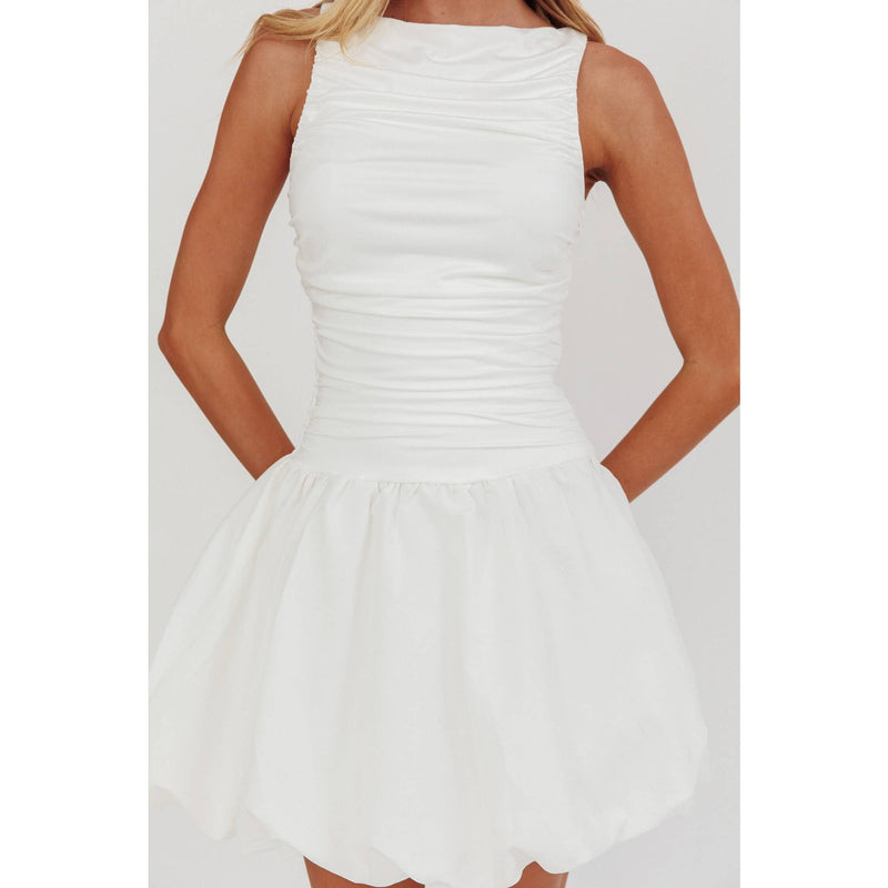 CLOUD PUFF MINI DRESS / ST5186J: WHITE