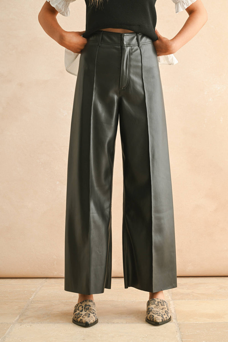PLEATER WIDE STRAIGHT PANTS M