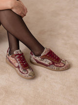 The Dalia | Mauve Tapestry Lace Up Sneaker: MAUVE TAPESTRY / 10