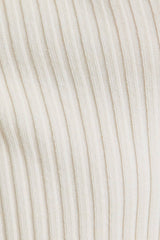 ONE SHOULDER RIBBED DIFFERENCE DETAIL SWEATER TOP: H BROWN / XS