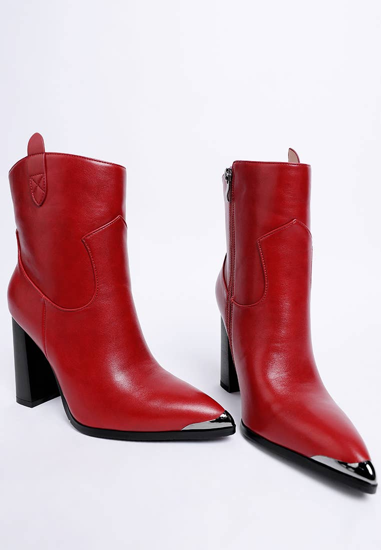 Hatter Pointed Toe Faux Leather Boots: Black / US-6.5 / UK-4.5 / EU-37.5