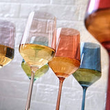 Colored Wine Glasses Pastel Large 6 Set Colors Crystal Glass