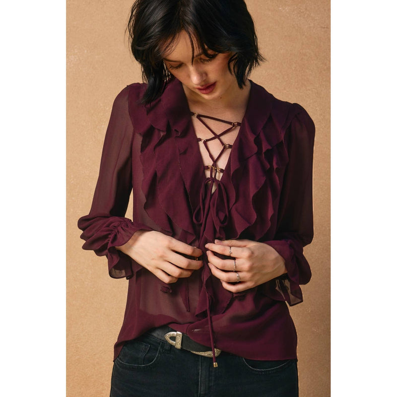 Erosion and Light Frilly Chiffon Blouse