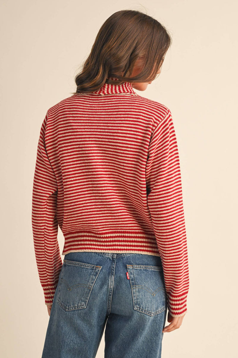 CARDIGAN: Red Burgundy / L