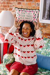 Tinsel in a Tangle Needlepoint Pillow