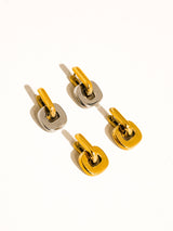 Arliss 18K Gold Non-Tarnish Link Drop Earring: Multi-Colored