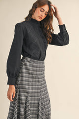RUFFLED LACE TOP: M